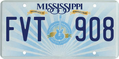 MS license plate FVT908