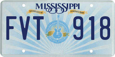MS license plate FVT918