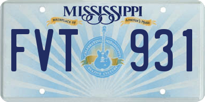 MS license plate FVT931