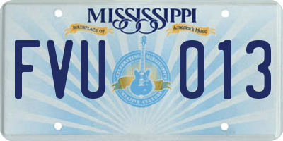 MS license plate FVU013
