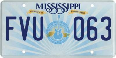 MS license plate FVU063