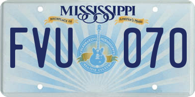 MS license plate FVU070