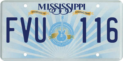 MS license plate FVU116