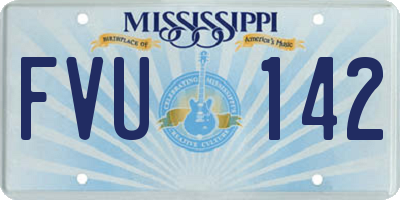 MS license plate FVU142