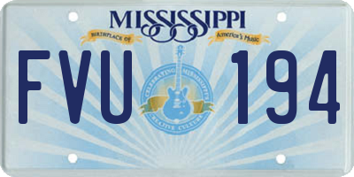 MS license plate FVU194