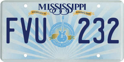 MS license plate FVU232