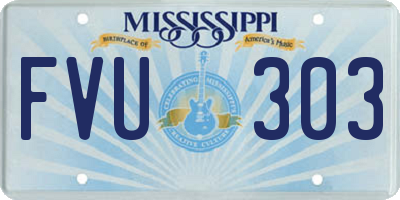 MS license plate FVU303