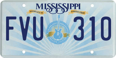 MS license plate FVU310
