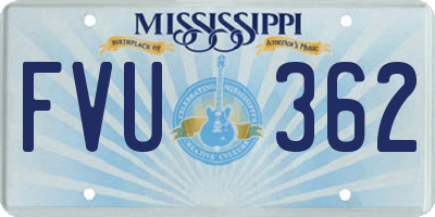 MS license plate FVU362
