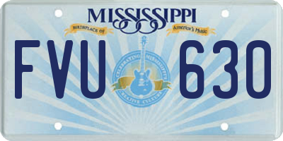 MS license plate FVU630