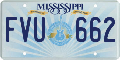 MS license plate FVU662