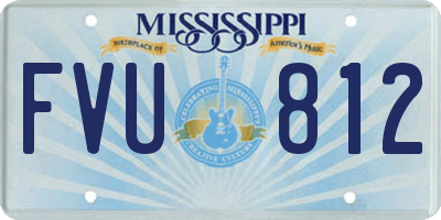 MS license plate FVU812