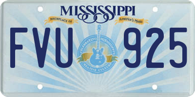 MS license plate FVU925