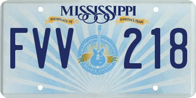 MS license plate FVV218