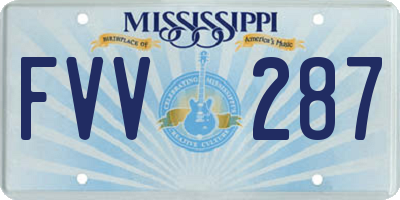 MS license plate FVV287