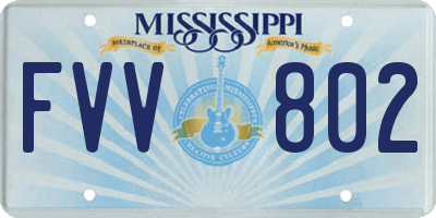 MS license plate FVV802