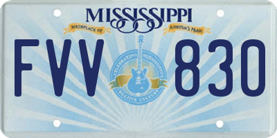 MS license plate FVV830