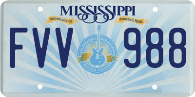 MS license plate FVV988