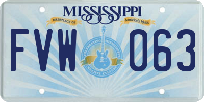 MS license plate FVW063