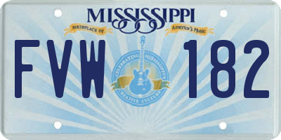 MS license plate FVW182