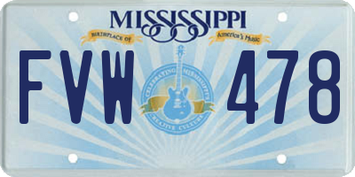 MS license plate FVW478