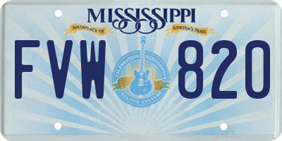 MS license plate FVW820