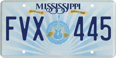 MS license plate FVX445