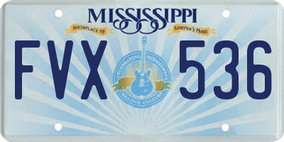 MS license plate FVX536
