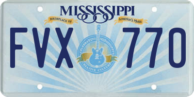 MS license plate FVX770