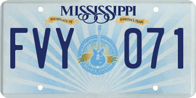 MS license plate FVY071