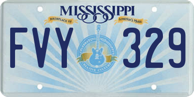 MS license plate FVY329