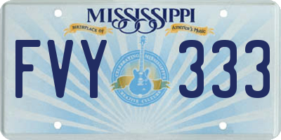 MS license plate FVY333