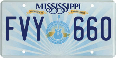 MS license plate FVY660