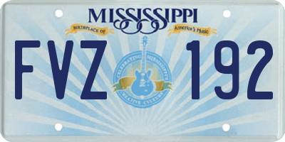 MS license plate FVZ192