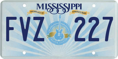 MS license plate FVZ227