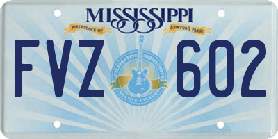 MS license plate FVZ602