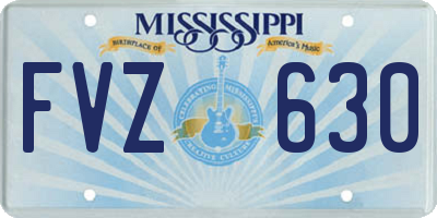 MS license plate FVZ630