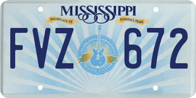 MS license plate FVZ672
