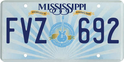 MS license plate FVZ692
