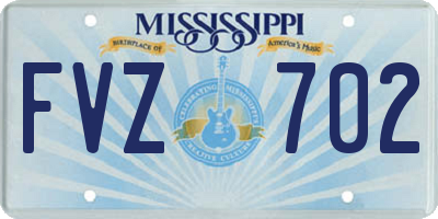 MS license plate FVZ702