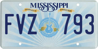 MS license plate FVZ793