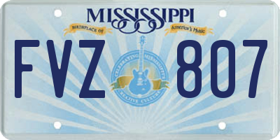 MS license plate FVZ807