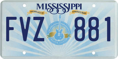 MS license plate FVZ881