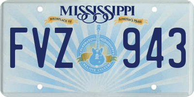 MS license plate FVZ943