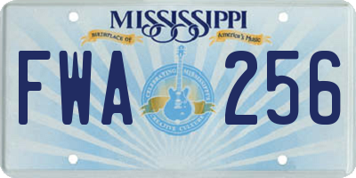 MS license plate FWA256