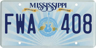 MS license plate FWA408