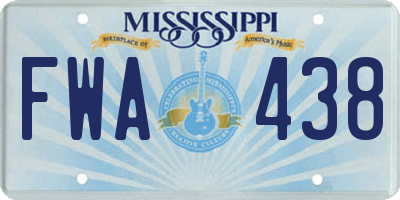 MS license plate FWA438