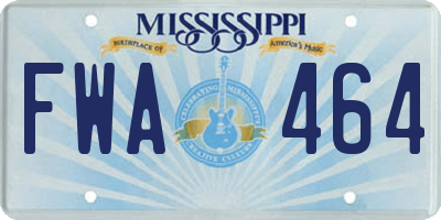 MS license plate FWA464
