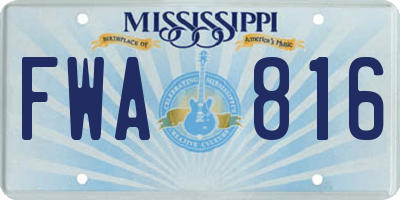 MS license plate FWA816