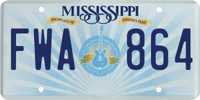 MS license plate FWA864